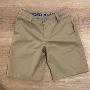 Under Armour Boys Khaki Flat Front Shorts